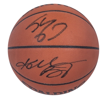Kobe Bryant & Shaquille ONeal Dual Signed Spalding Game Ball (PSA/DNA & Beckett)